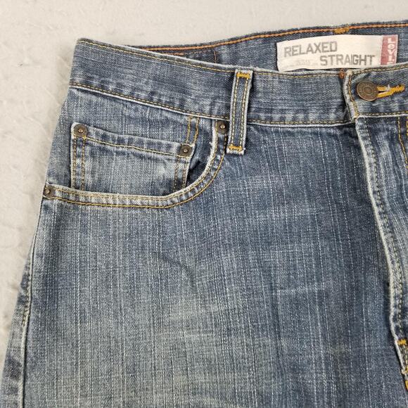 Levis 569 Jeans Mens 33x32 Blue Relaxed Straight Denim 100% Cotton Medium Wash - Picture 3 of 14